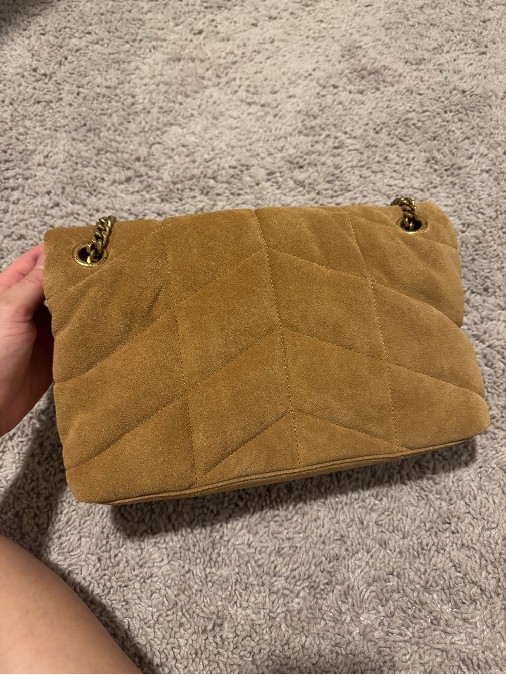Saint Laurent Medium Lou Puffer Suede Shoulder Bag - Picture 5 of 15